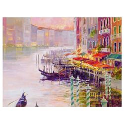 Marilyn Simandle, "Canal at Dusk" Limited Edition on Canvas, Numbered and Hand S
