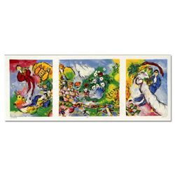 Ben Avram, "Peace and Happiness" Hand Signed Limited Edition Serigraph with Lett