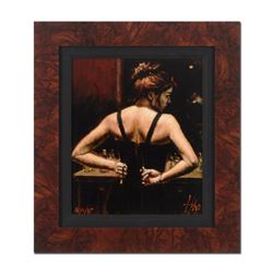 Fabian Perez, "Medias Negras VI" Framed Hand Textured Limited Edition Giclee on
