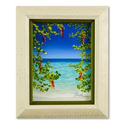 Dan Mackin, "Peaking Through" Framed Original Oil Painting on Canvas Hand Signed