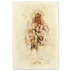 Brachi Horen - "Miziyon Tetse Torah" Hand-Embellished Mixed Media with Goldleaf,