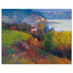 Ming Feng, "Seaview" Hand Embellished Limited Edition on Canvas, Numbered and Ha