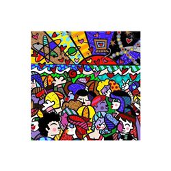 Romero Britto "New Looking into the Future" Hand Signed Giclee on Canvas; Authen