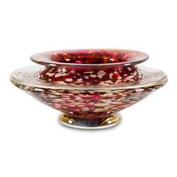 "Small Ikebana Flower Bowl" Hand-Blown Glass Bowl, Hand Signed by GartnerBlade G