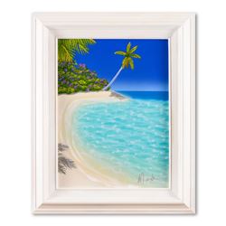 Dan Mackin, "Shore Thing" Framed Original Oil Painting on Canvas Hand Signed wit