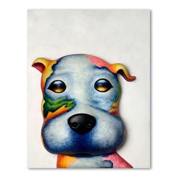Wang, "Duke" Hand Painted Limited Edition Bas Relief Sculpture, Numbered 4/99, H