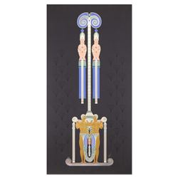 Erte (1892-1990), "Les Pretresses" Limited Edition Serigraph, Numbered and Hand