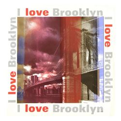Steve Kaufman (1960-2010), "I Love Brooklyn" Hand Pulled Silkscreen on Canvas, H