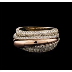 0.88 ctw Diamond Ring - 14KT Two-Tone Gold