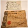 Image 1 : Two Very Early Massachusetts Banking Stock Certificates  [107919]