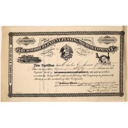 The Woodbury Patent Planing Machine Company Stock Certificate  [127409]