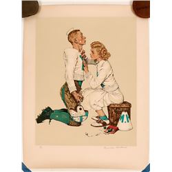 Football Hero -- Norman Rockwell Signed Lithograph   [117713]