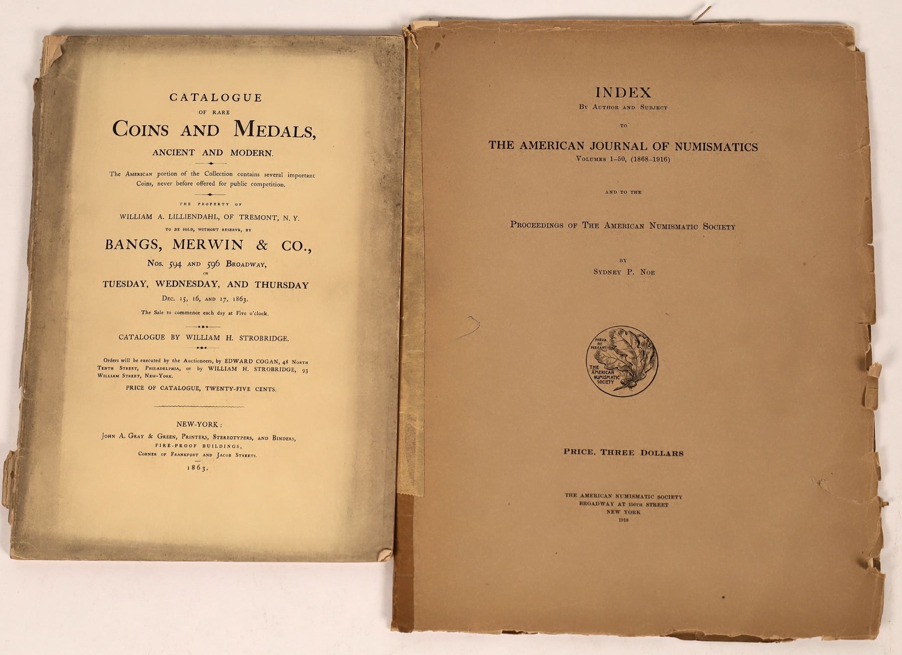 American Numismatic Society Journal/Bangs, Merwin & Co. 1863 Coin