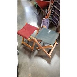 CROQUET SET AND 2 WOOD FOLDING CHAIRS