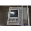 Image 3 : WHITE MEDICINE CABINET AND ETCHED WINDOW INSERT AND WASHING MACHINE PAN