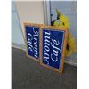 Image 1 : Two hanging wood signs 22.5 inch by 38 inch