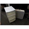 Image 2 : Three drawer plastic organizer and box fan