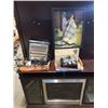 Image 1 : 2 DECORATIVE BOOK BOXES, POPCORN MAKER, HEATER, TURTLE CARVINGS, PRINT AND PLATE WALL HANGERS