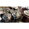 Image 2 : SILVER PLATE TEAPOTS, CREAM AND SUGARS, TRAY
