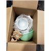 Image 1 : COLORED PYREX BOWLS AND FIRE KING MIXING BOWL