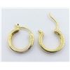 Image 3 : STERLING SILVER YELLOW GOLD PLATED GENUINE BLUE TOPAZ HOOP EARRINGS W/ APPRAISAL $865 - 14 BLUE TOPA
