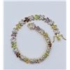 Image 1 : STERLING SILVER YELLOW GOLD PLATED GENUINE GEMSTONE BRACELET W/ APPRAISAL W/ $2670, 5.04CTS GEMSTONE