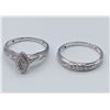 Image 3 : STERLING SILVER GENUINE DIAMOND LADYS ENGAGEMENT RING AND WEDDING BAND W/ APPRAISAL $900 - SIZE 7, 2