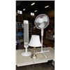 Image 1 : FLOOR FAN, TOWER HEATER AND TABLE LAMP