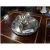 Image 2 : SILVER PLATE TRAY, BOWL, LIGHTER, AND HEAVY TROPHY