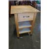 Image 1 : BUTCHER BLOCK TOP ROLLING KITCHEN CART 26" X 25.5" X 35.5"H