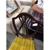 Image 8 : ROUND CARVED BASE DINING TABLE WITH LEAF AND 6 SHIELD BACK DINING CHAIRS