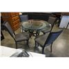 Image 2 : MODERN ROUND GLASSTOP DINING TABLE WITH 4 CHAIRS