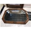 Image 1 : ANTIQUE OAK FRAMED AND BEVELLED HALL MIRROR
