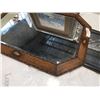 Image 2 : ANTIQUE OAK FRAMED AND BEVELLED HALL MIRROR