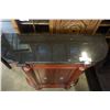 Image 2 : BOWED GLASS STONE TOP DISPLAY CABINET