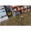 Image 8 : 3 METAL STANDS WITH GLASS VASES