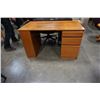 Image 1 : Teak desk with drawers and side shelves