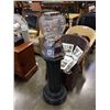 Image 1 : Vend it International four foot tall 25 cent gumball machine no key, as found, metal base, plastic w
