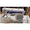 Image 3 : JANOME 1600P DB SEWING MACHINE WITH TABLE AND PLEXIGLASS EXTENSION PLATFORM