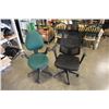 Image 1 : TWO GAS LIFT OFFICE CHAIRS - ONE BLACK ONE GREEN