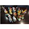 Image 1 : 12 PORCELAIN ROOSTERS - 4 ARE SALT AND PEPPER