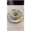 Image 1 : SPRING BLOSSOM GEORGE CHINA 22KT GOLD PLATE,  STAFFORDSHIRE MADE IN ENGLAND DISH, AND 4 HAND DECORAT