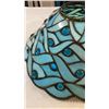 Image 8 : GREEN GLASS PITCHER AND LEADED GLASS SHADE