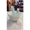 Image 2 : THORLEY CREAM AND SUGAR SET CORELLE BOWLS AND FRAMED MIRROR