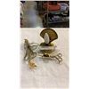 Image 1 : BRASS SHELL LAMP AND BRASS CANDLE SNUFFER
