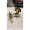 Image 2 : BRASS SHELL LAMP AND BRASS CANDLE SNUFFER