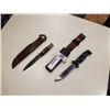 Image 1 : 2 vintage knives with leather sheaths
