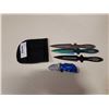 Image 1 : BOKER FOLDING KNIFE AND 3 THROWING KNIVES
