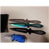 Image 2 : BOKER FOLDING KNIFE AND 3 THROWING KNIVES