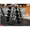 Image 2 : RACK OF STAIGHT BAR BELLS 20LB - 110LB  TOTAL 650LB.  INCLUDES RACK